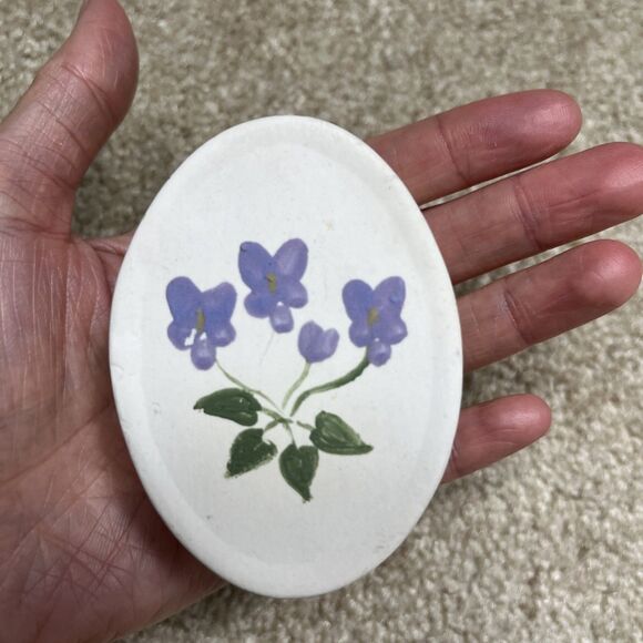 Hand Painted Cottage Pottery Victorian Scented Trinket Box Flowers British Made - Picture 7 of 7